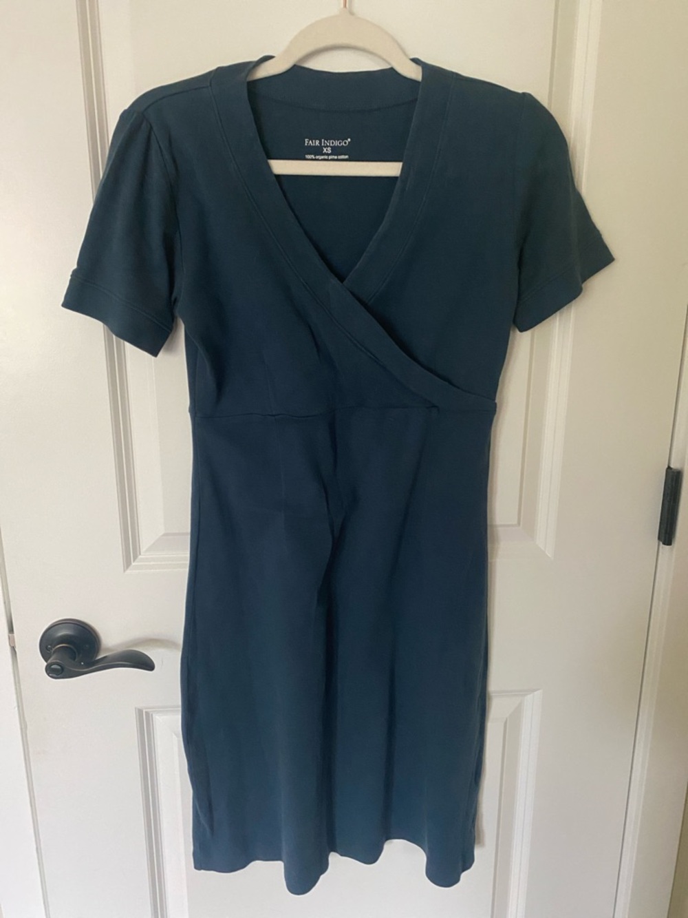 Fair Indigo Teal Wrap-Style Midi Dress